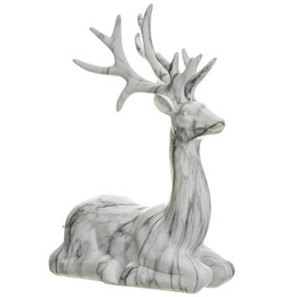 Reindeer White Marble 19.25in