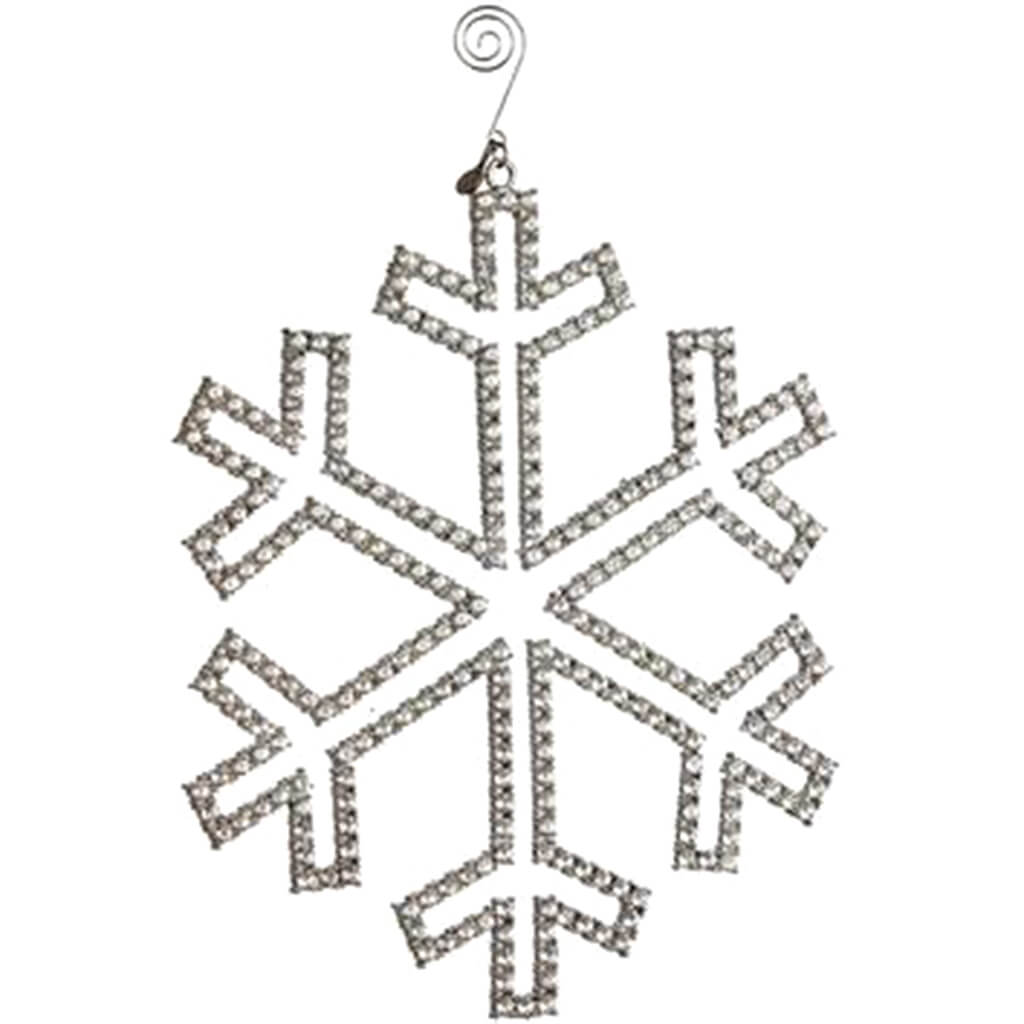 Rhinestone Snowflake Ornament Silver Clear 10in