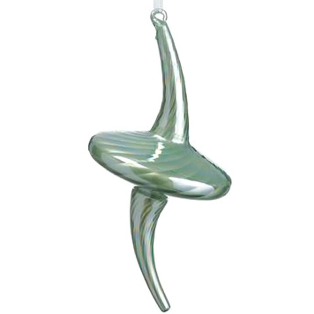 Glass Finial Ornament Seafoam 10.5in