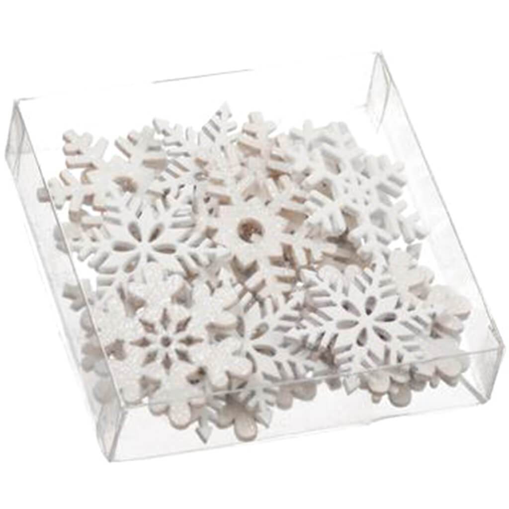 Snowflake Wood Confetti in Box 1.5in X 4.75in X 4.75in