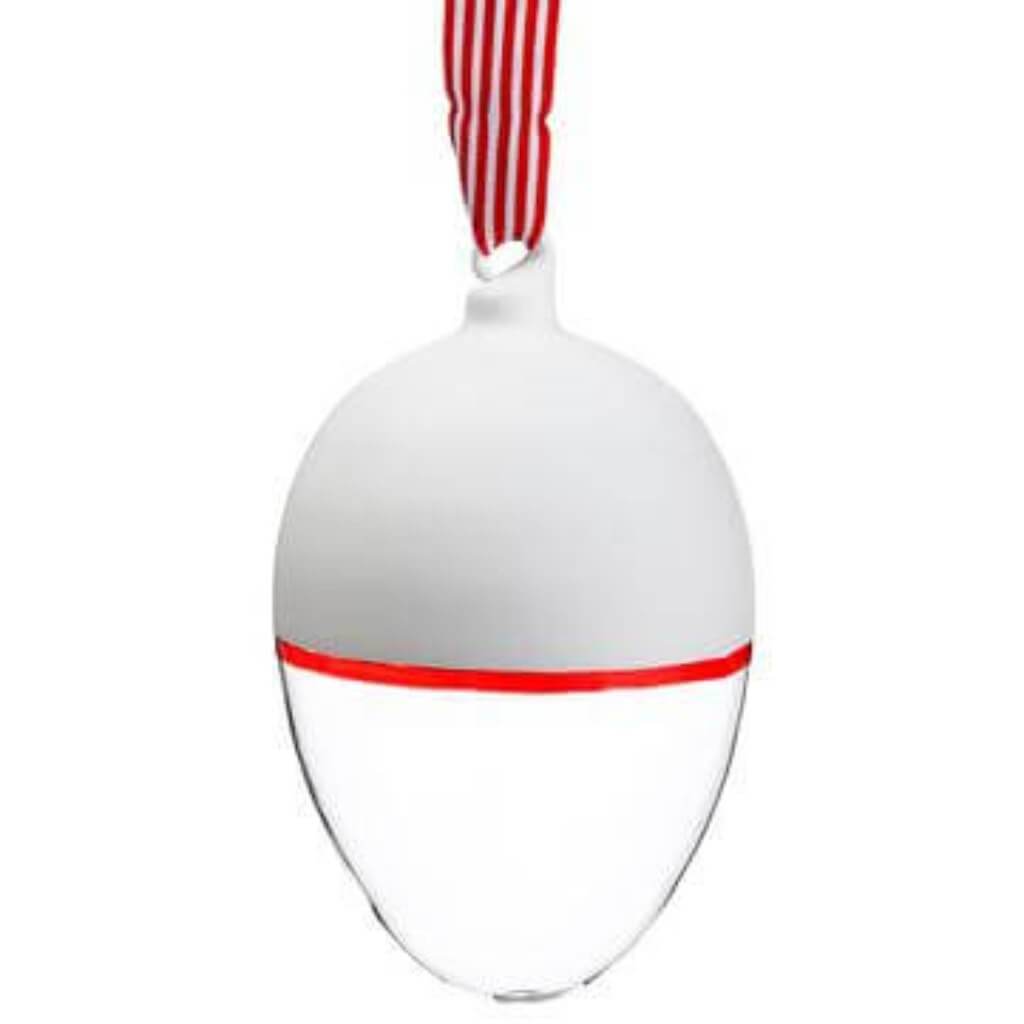 Glass Egg Ornament White 5in