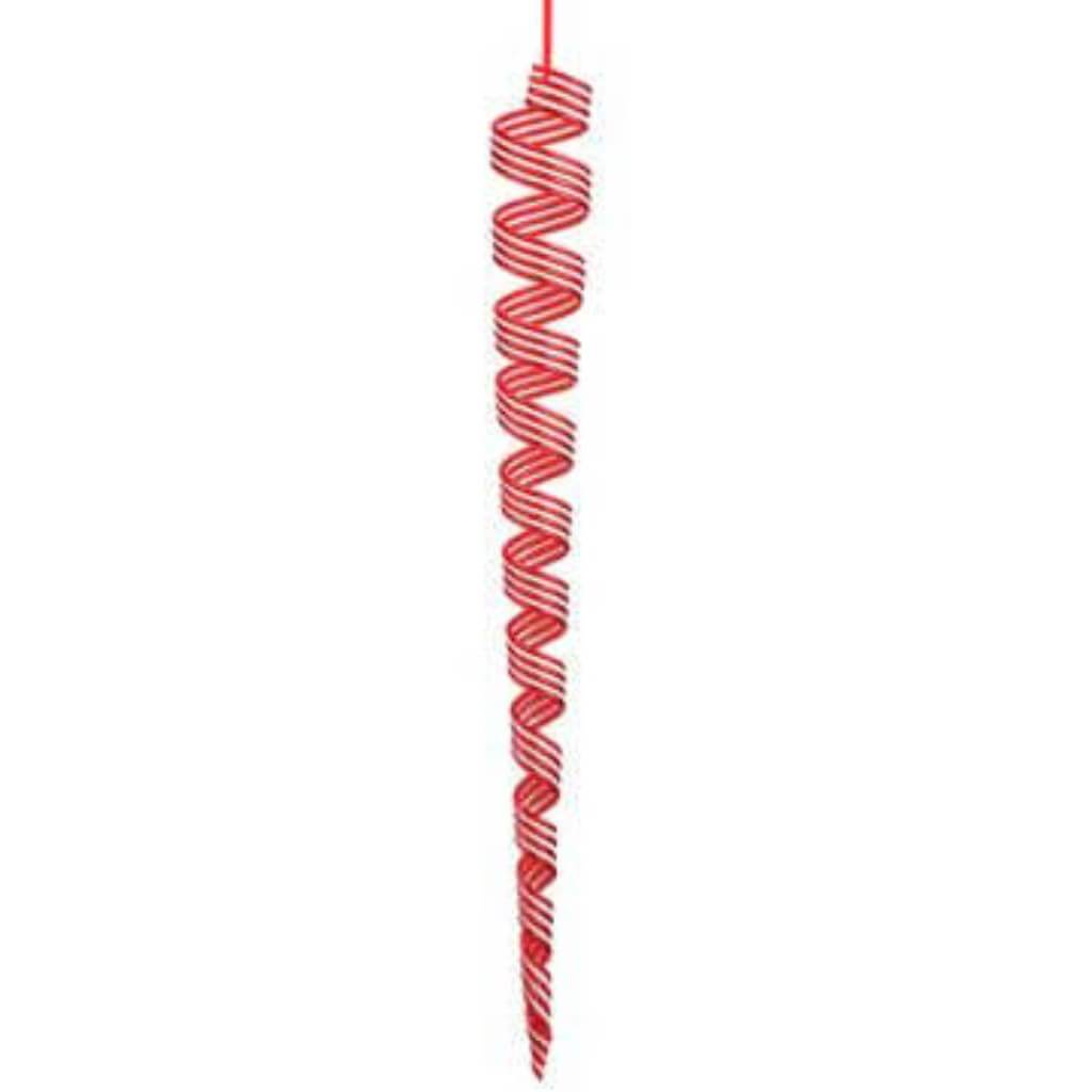 Swirl Drop Ornament Red White 12in