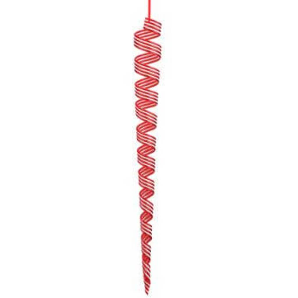 Swirl Drop Ornament Red White 12in