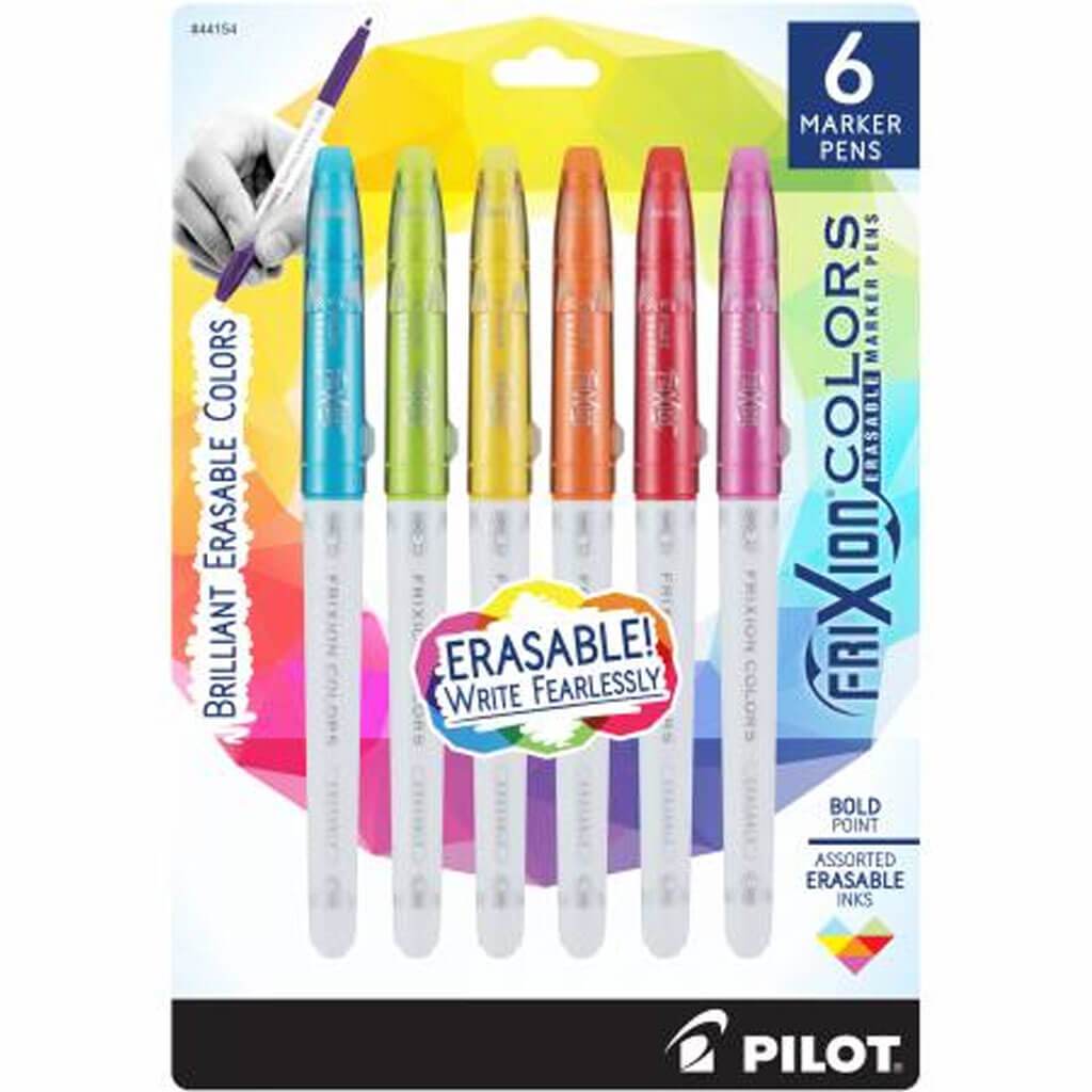 Colors Bold Point Erasable Marker Pen 6/Pkg Assorted Colors