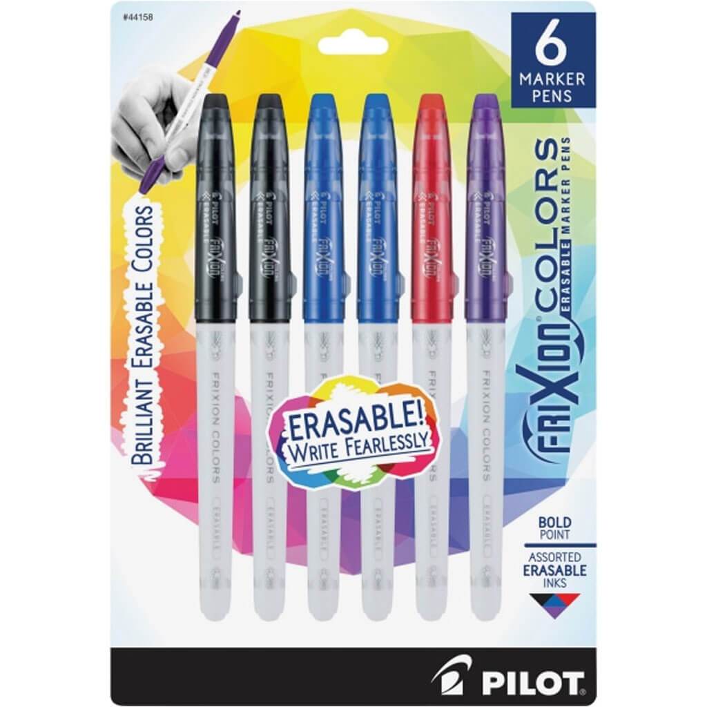 Colors Bold Point Erasable Marker Pen 6/Pkg Assorted Colors