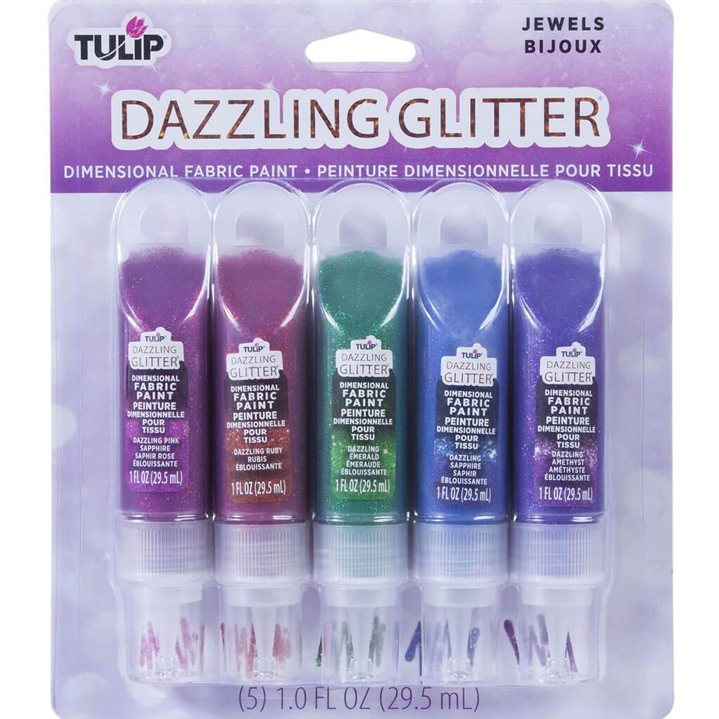 Dazzling Glitter Fabric Paint Kit Jewels