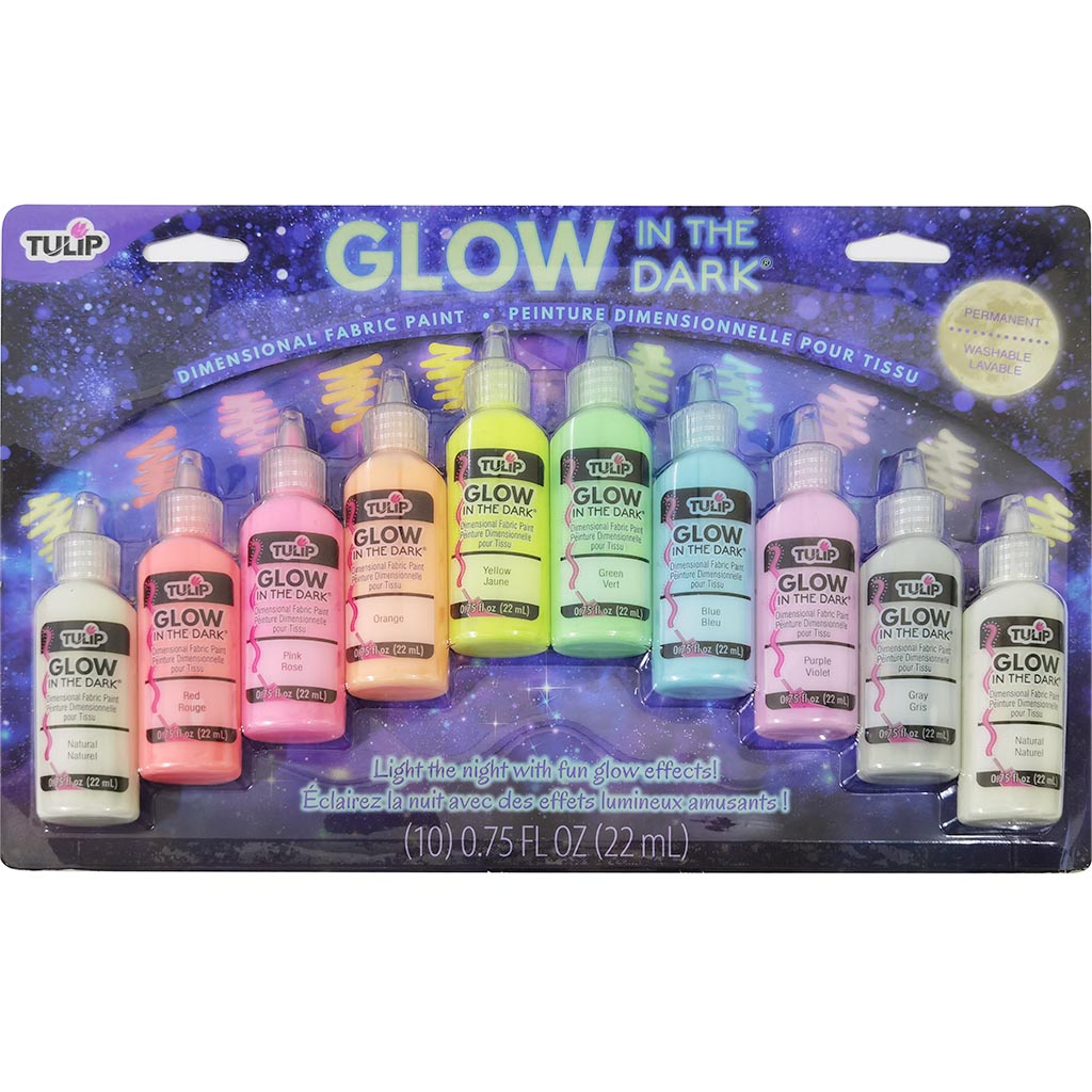 Dimensional Fabric Paint Glow In The Dark 10pk X 0.75oz