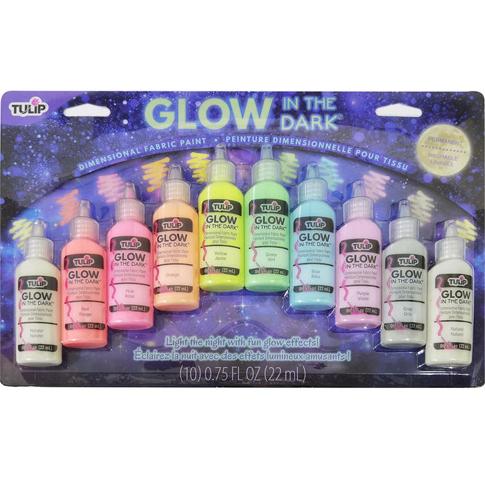 Dimensional Fabric Paint Glow In The Dark 10pk X 0.75oz