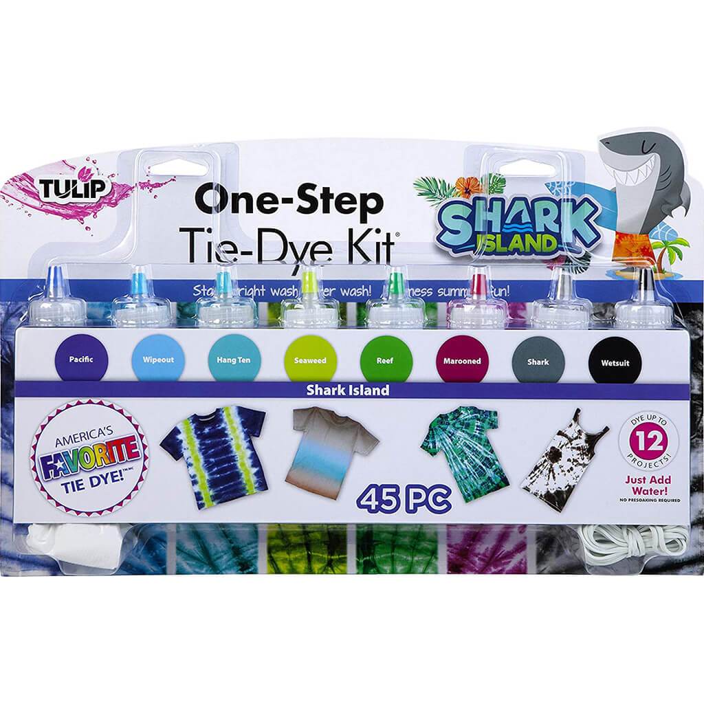 One-Step Tie-Dye Kit 8 Vibrant Colors Shark Island