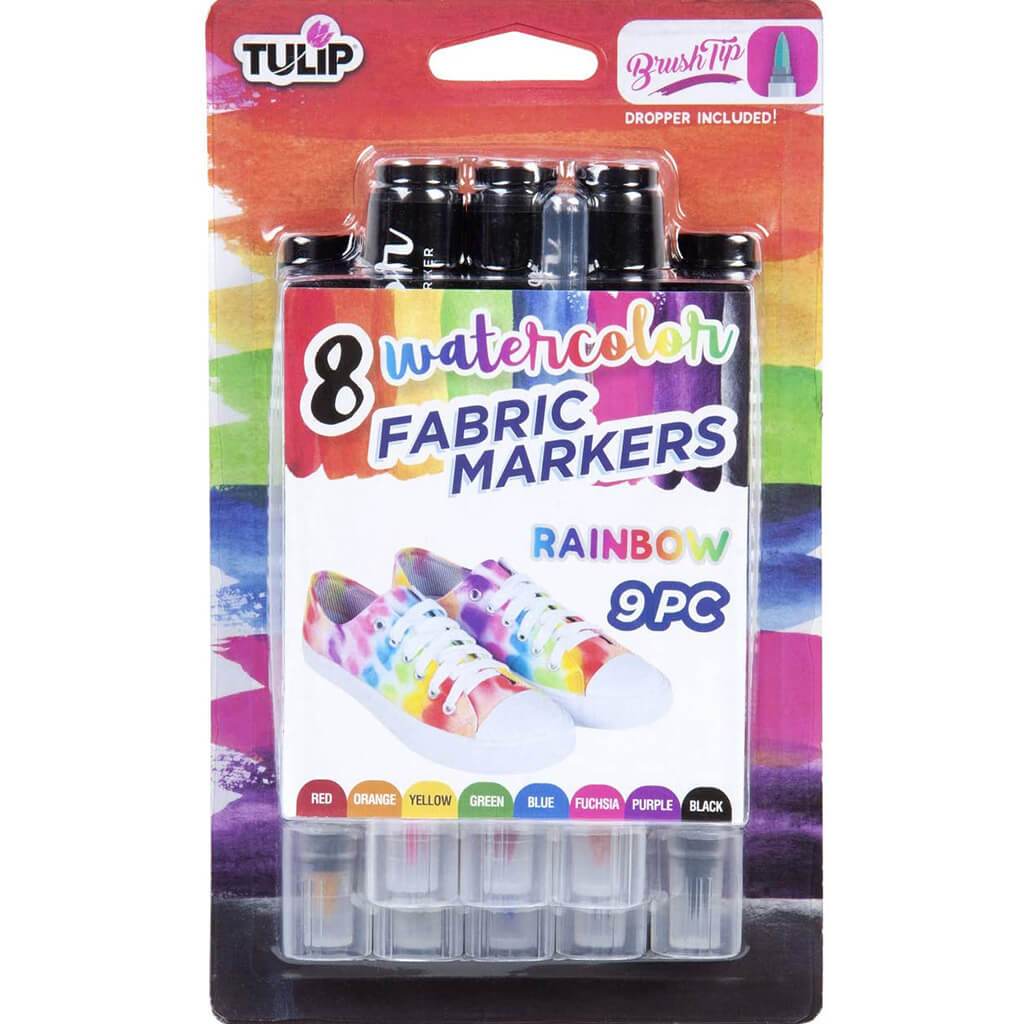 Watercolor Fabric Markers 8pc Rainbow