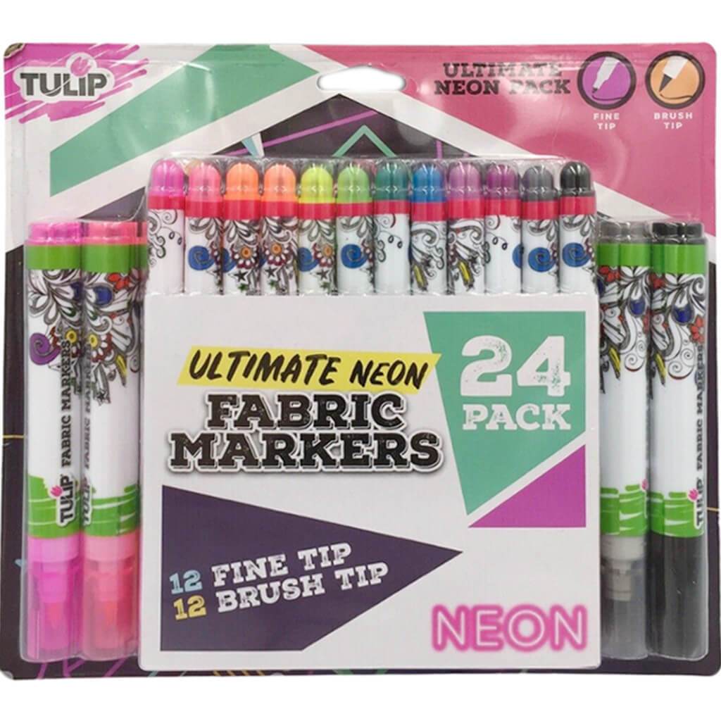 Fabric Neon Paint Markers Pens 24ct