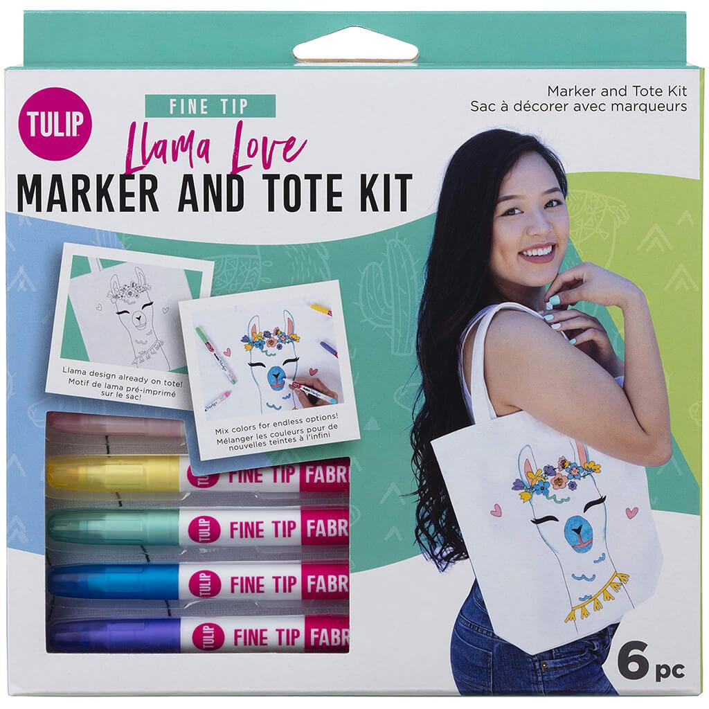 Marker And Tote Kit Llama Love