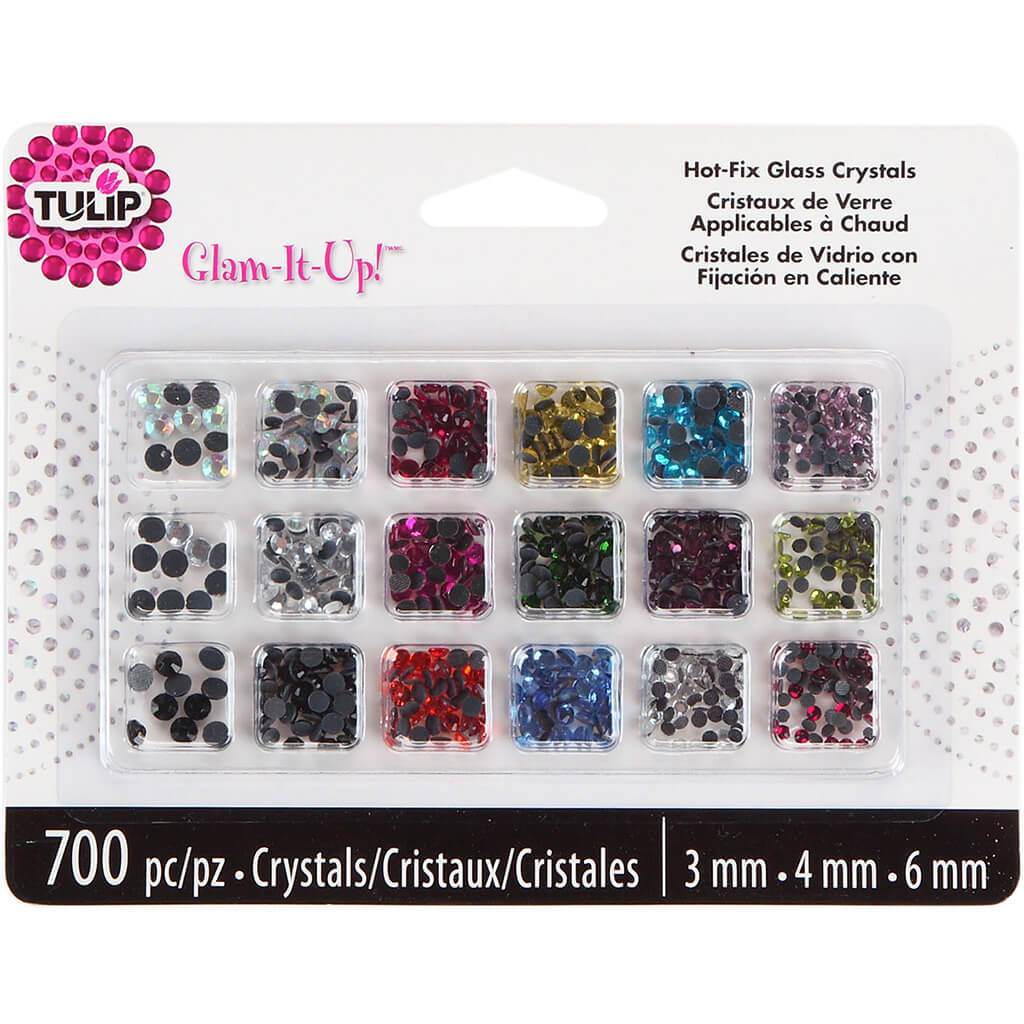 Glam-It-Up Hot Fix Glass Crystals 700pc Assorted