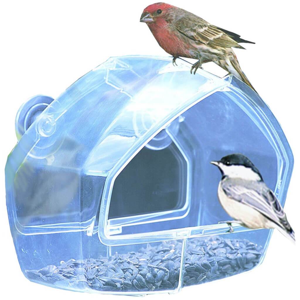 Window Bird Feeder Plastic 8oz Clear