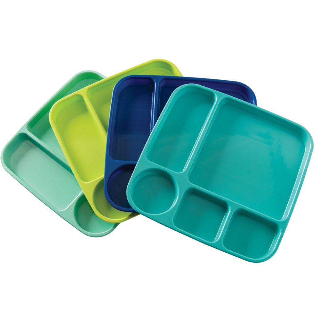 Party Tray 5-Compartment Plastic Assorted Colors