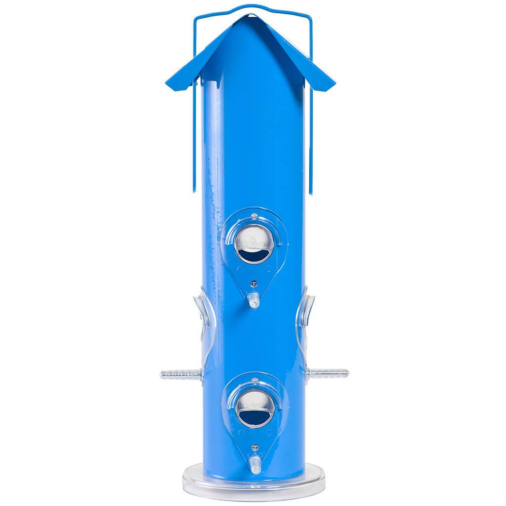Bird Feeder Metal Tube Blue
