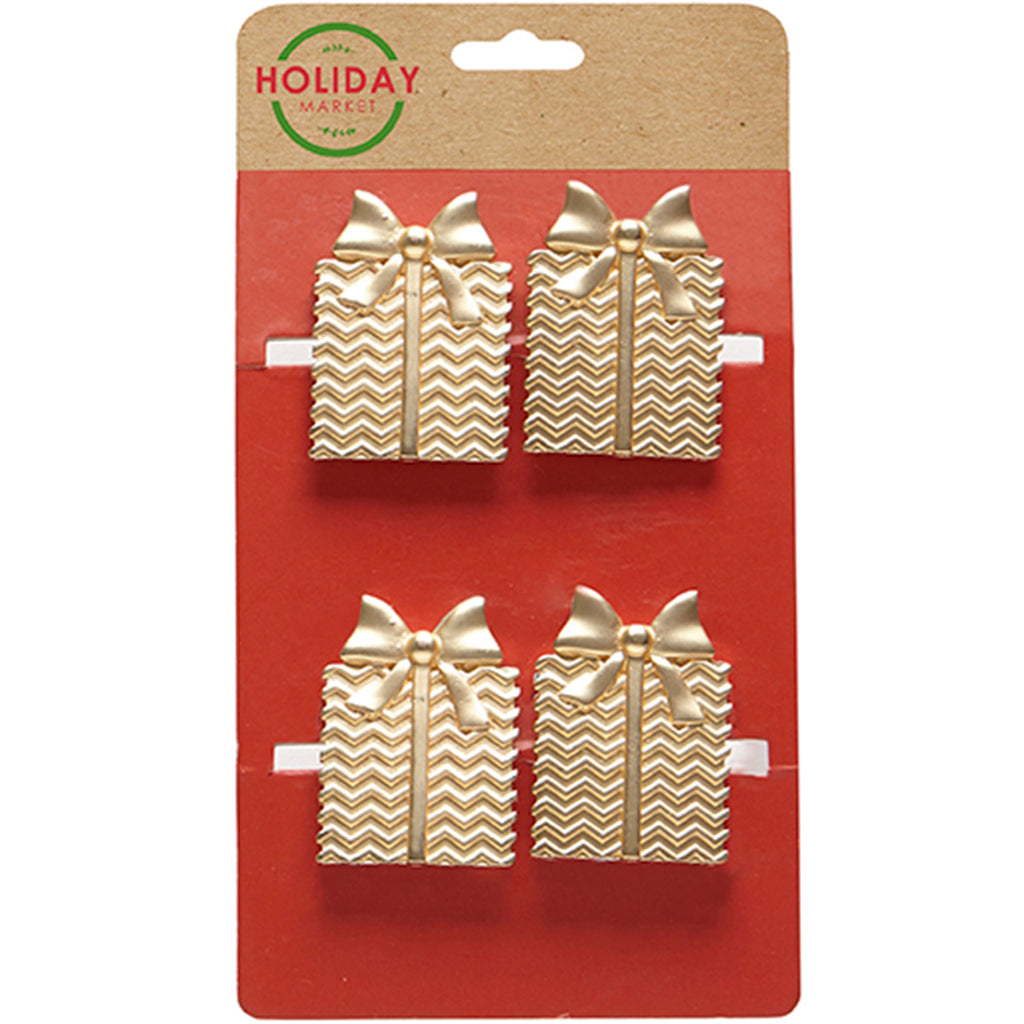 Present Brushed Napkin Rings Set of 4