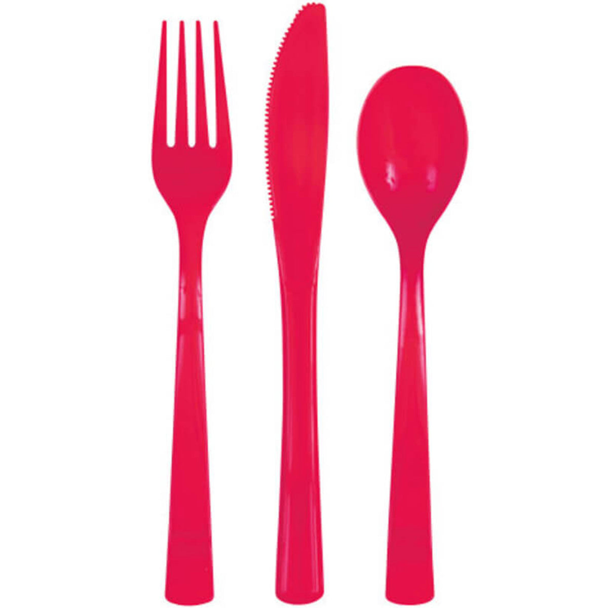 Ruby Red Solid Assorted Plastic Cutlery, 18ct