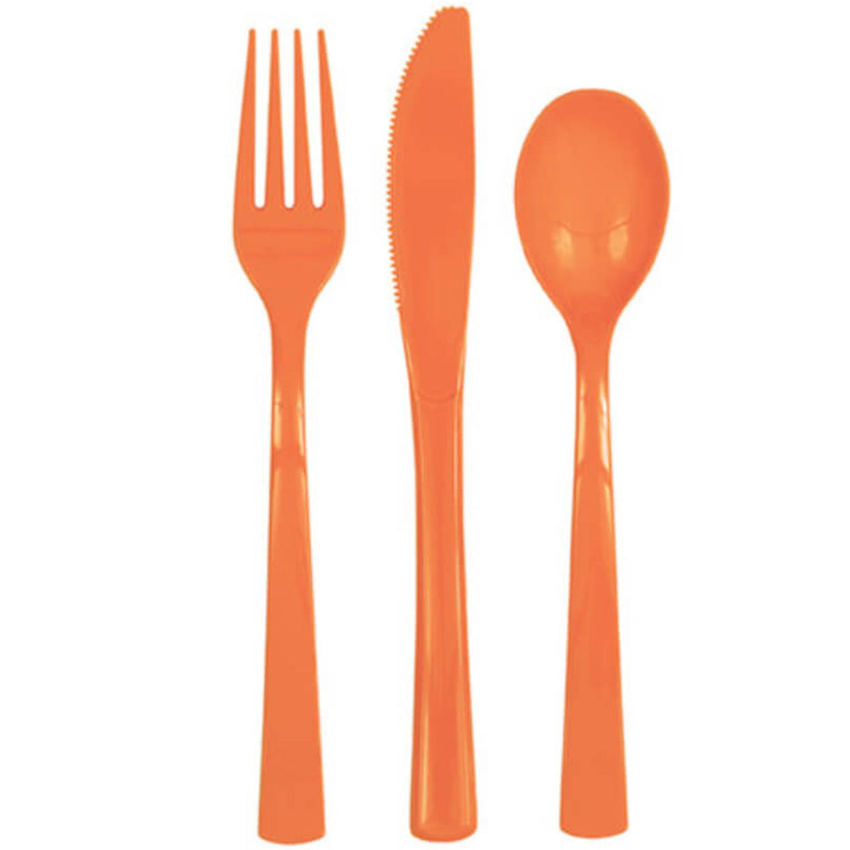 Pumpkin Orange Solid Assorted Plastic Cutlery, 18ct