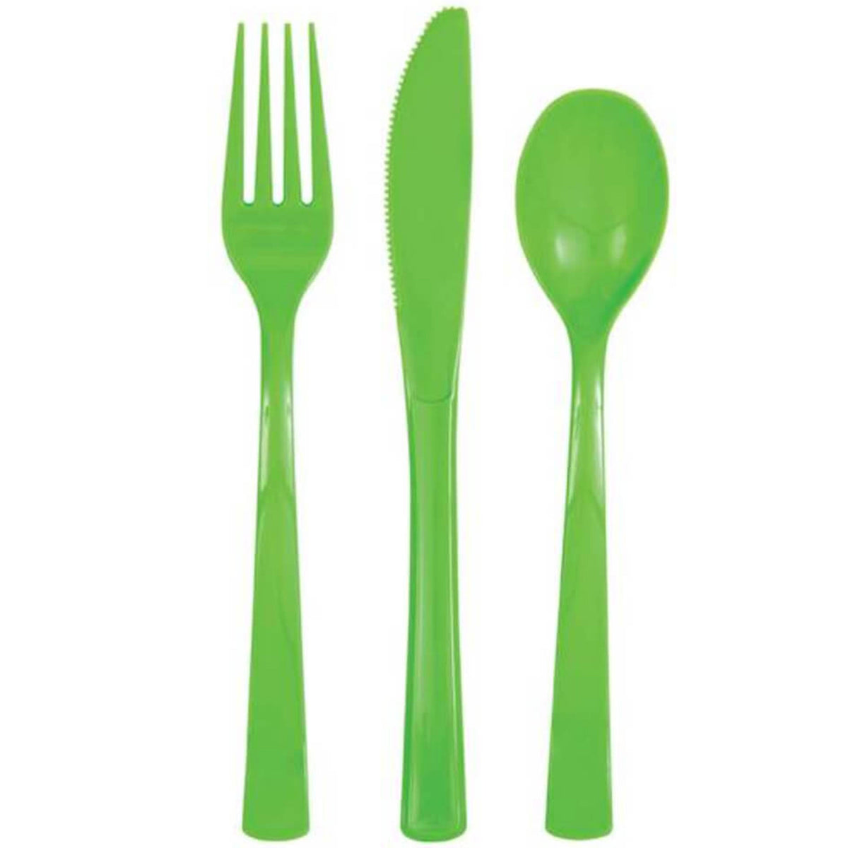 Lime Green Assorted Plastic Cutlery Box, 18ct