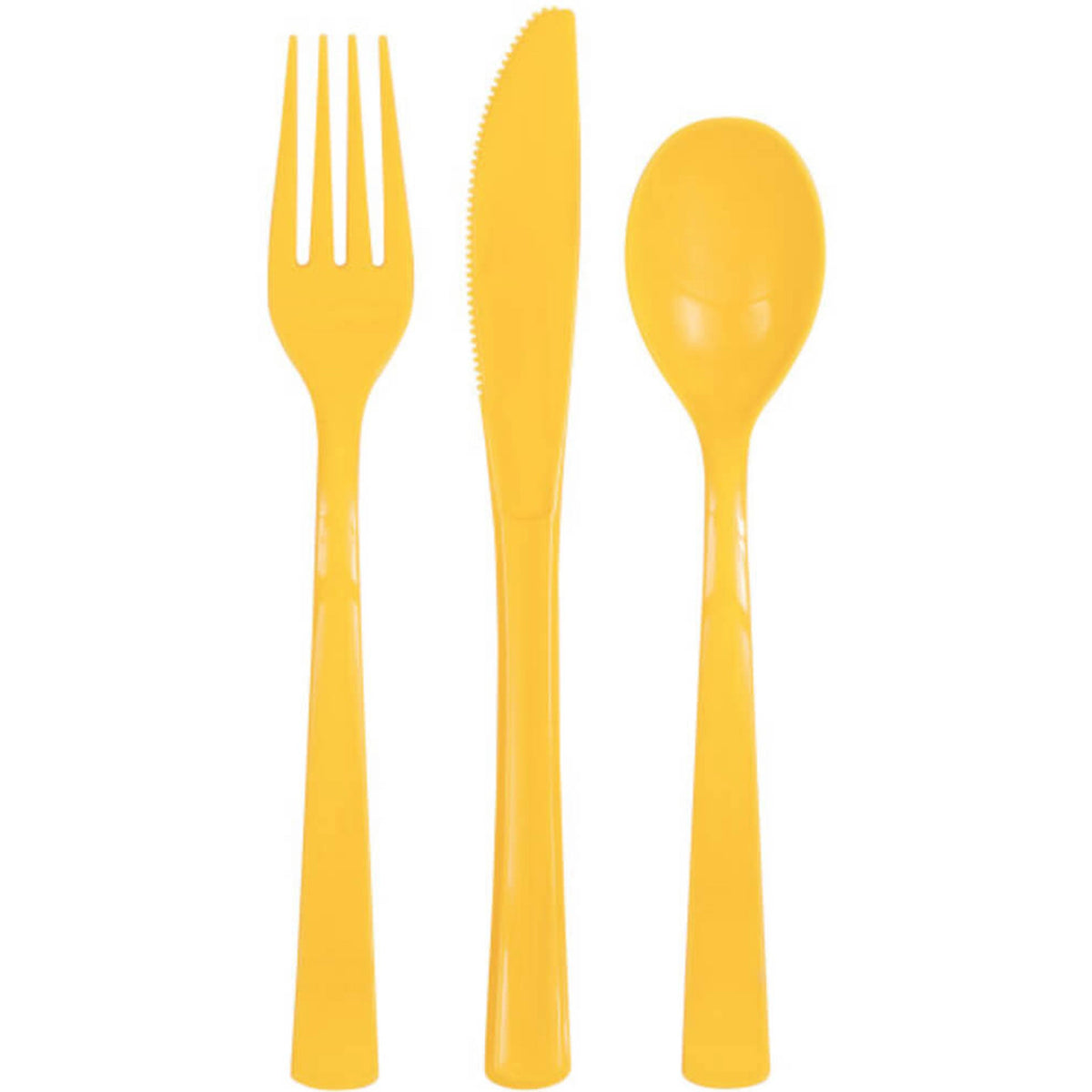 Sunflower Yellow Assorted Plastic Cutlery Box, 18ct