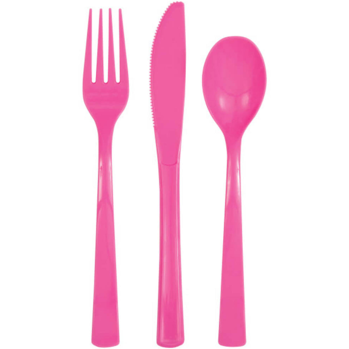 Hot Pink Assorted Plastic Cutlery Box, 18ct