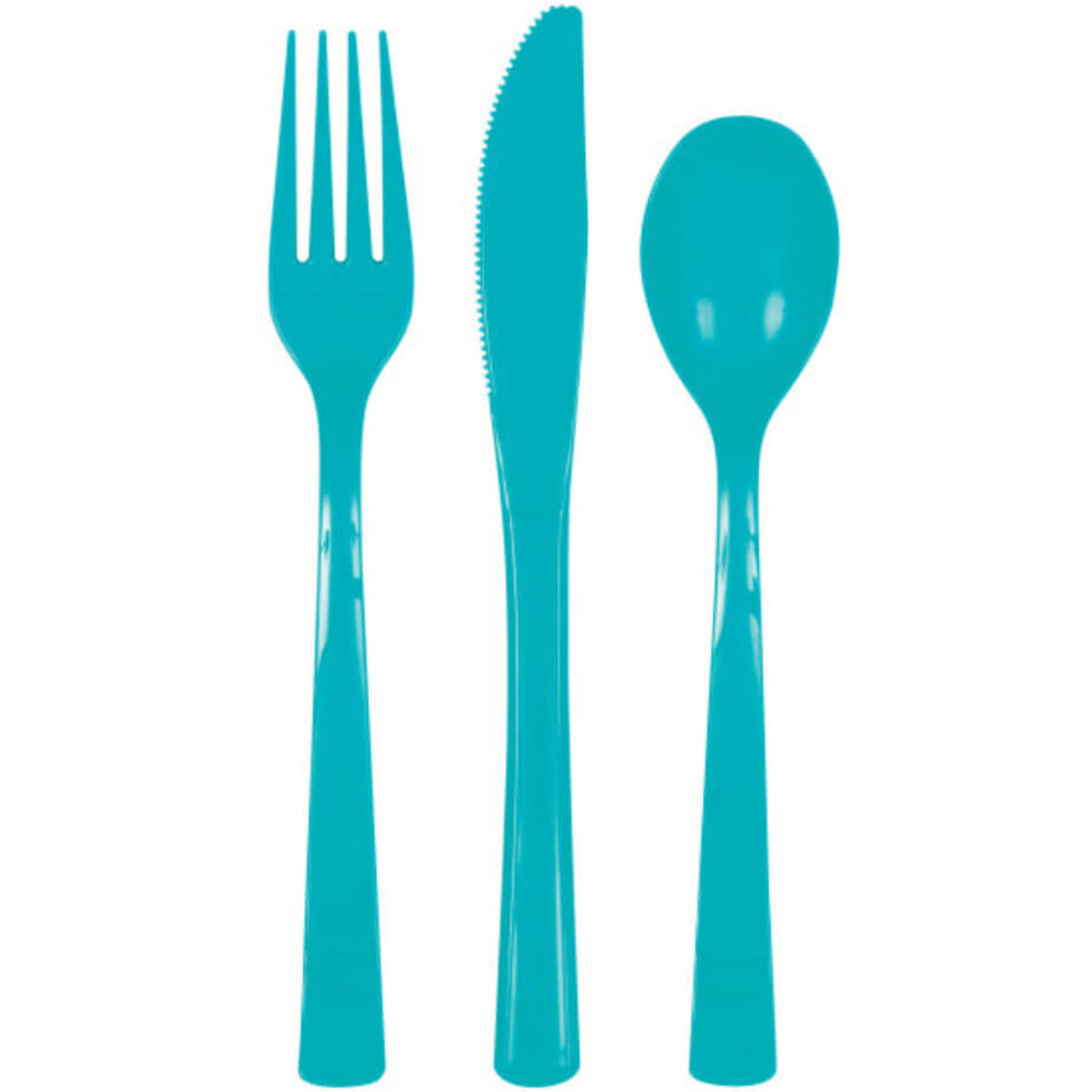 Caribbean Teal Assorted Plastic Cutlery Box, 18ct