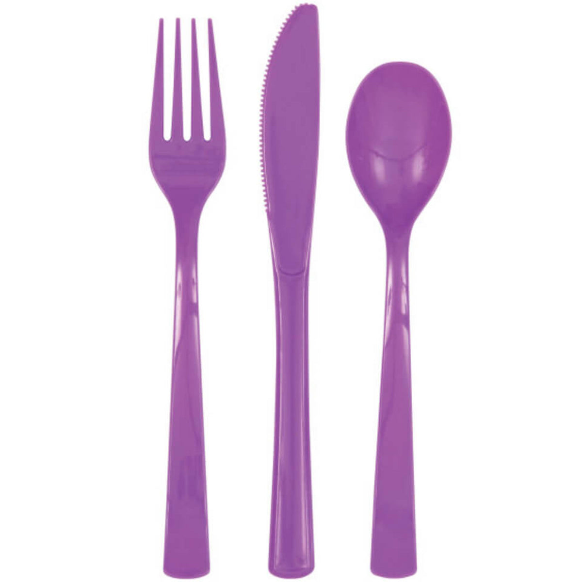 Pretty Purple Assorted Plastic Cutlery Box, 18ct