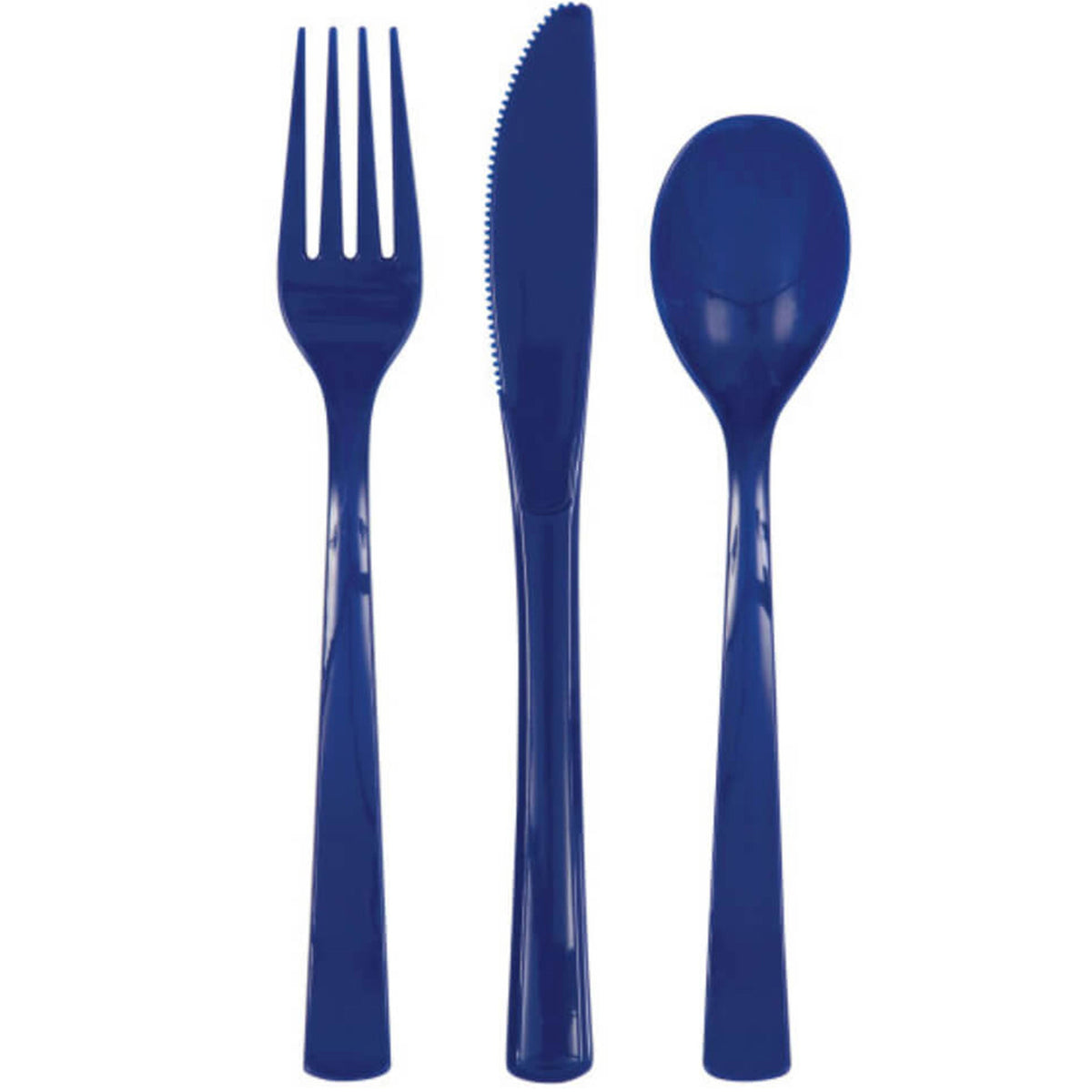 Navy Blue Solid Assorted Plastic Cutlery, 18ct