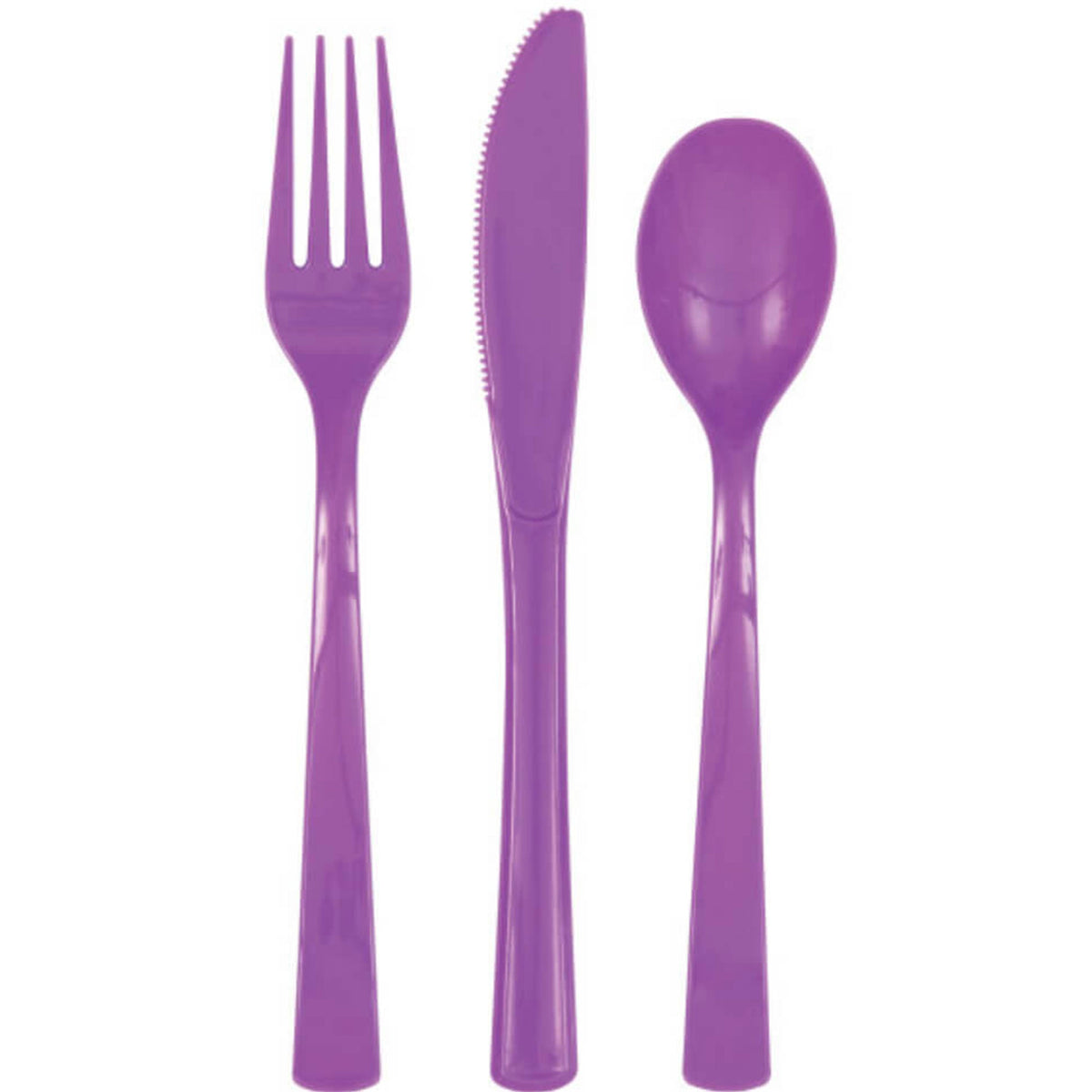 Pretty Purple Solid Assorted Plastic Cutlery, 18ct