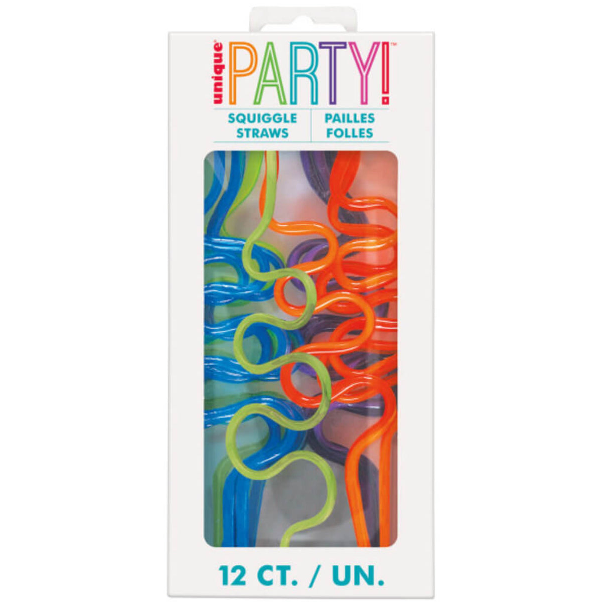 Small Plastic Squiggle Straws 7.5in, 12ct