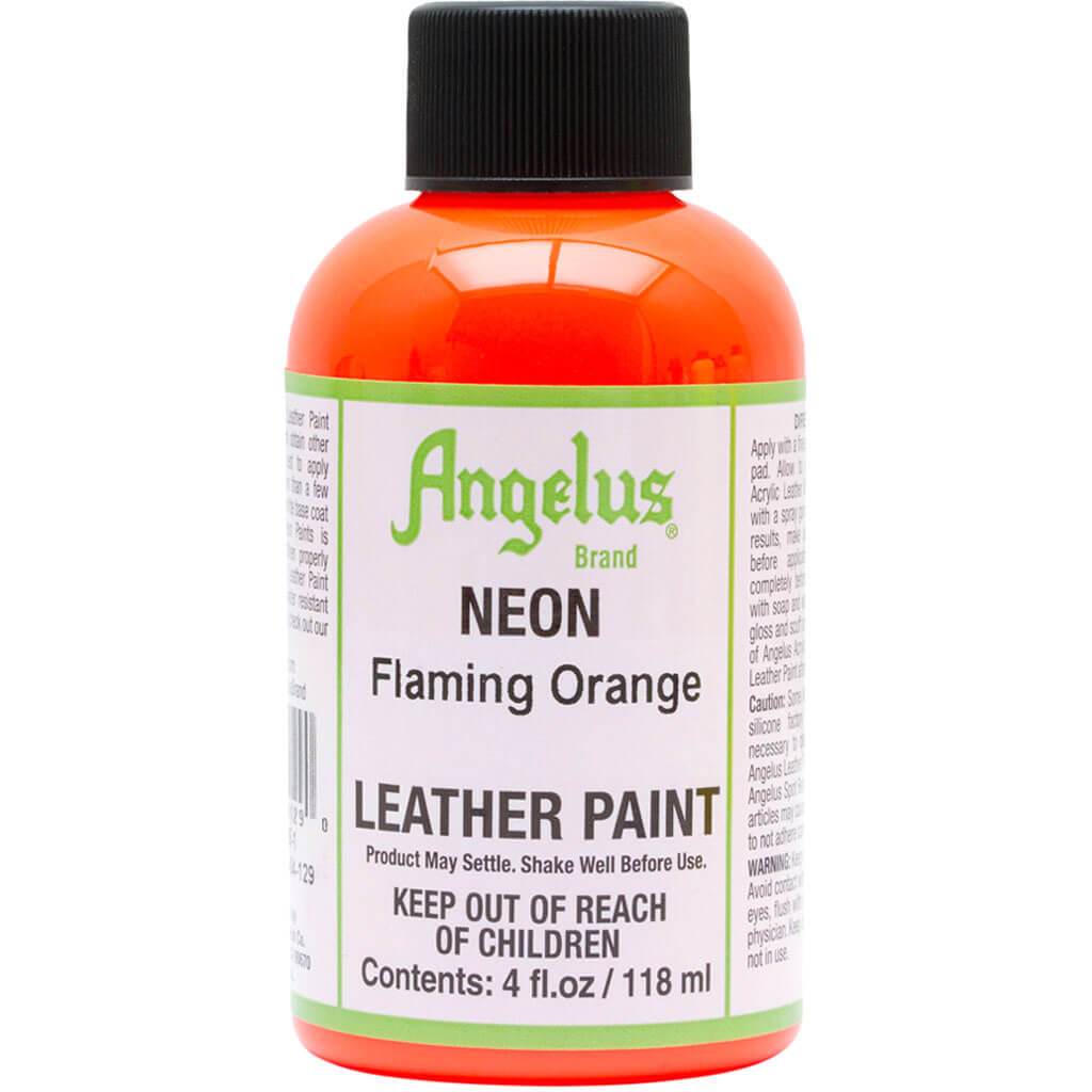 Neon Leather Paint 4oz Bottles Flamingo Orange