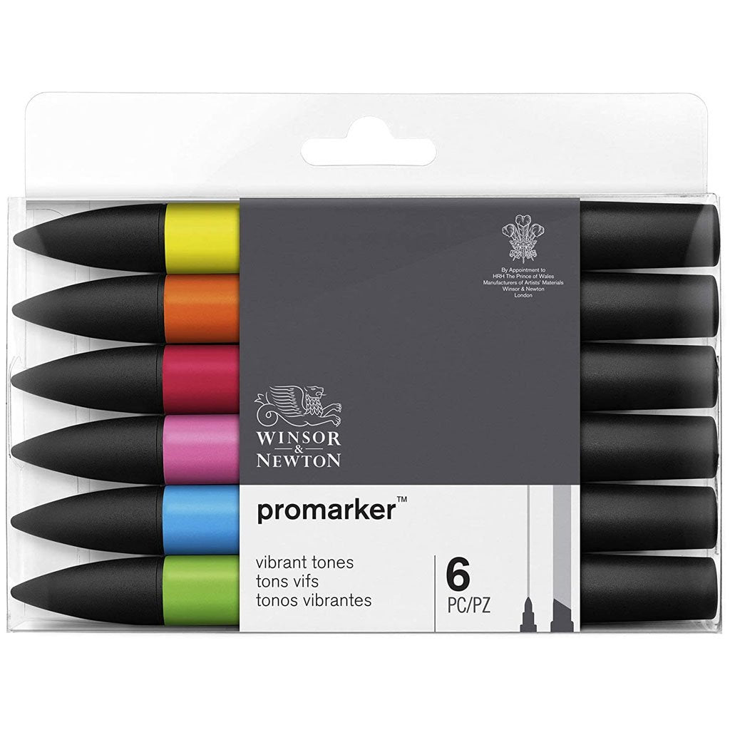 Promarker Dual Tips 6pc Vibrant Tones