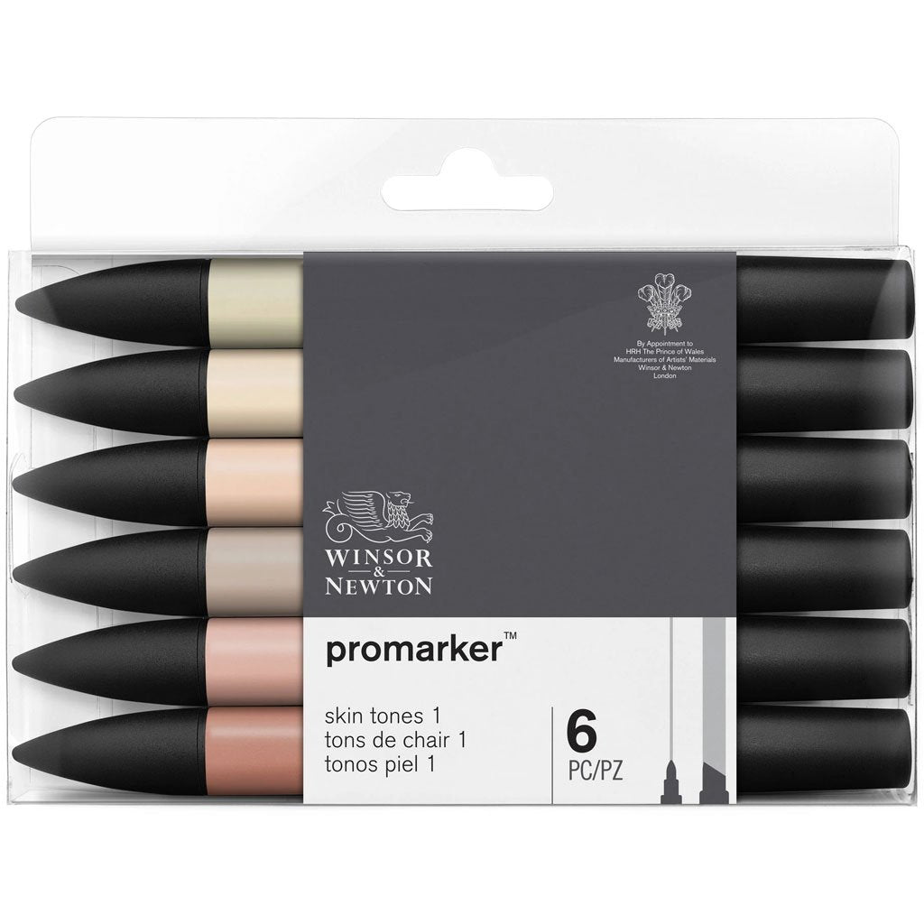 Promarker Dual Tips 6pc Skin Tones Set 1