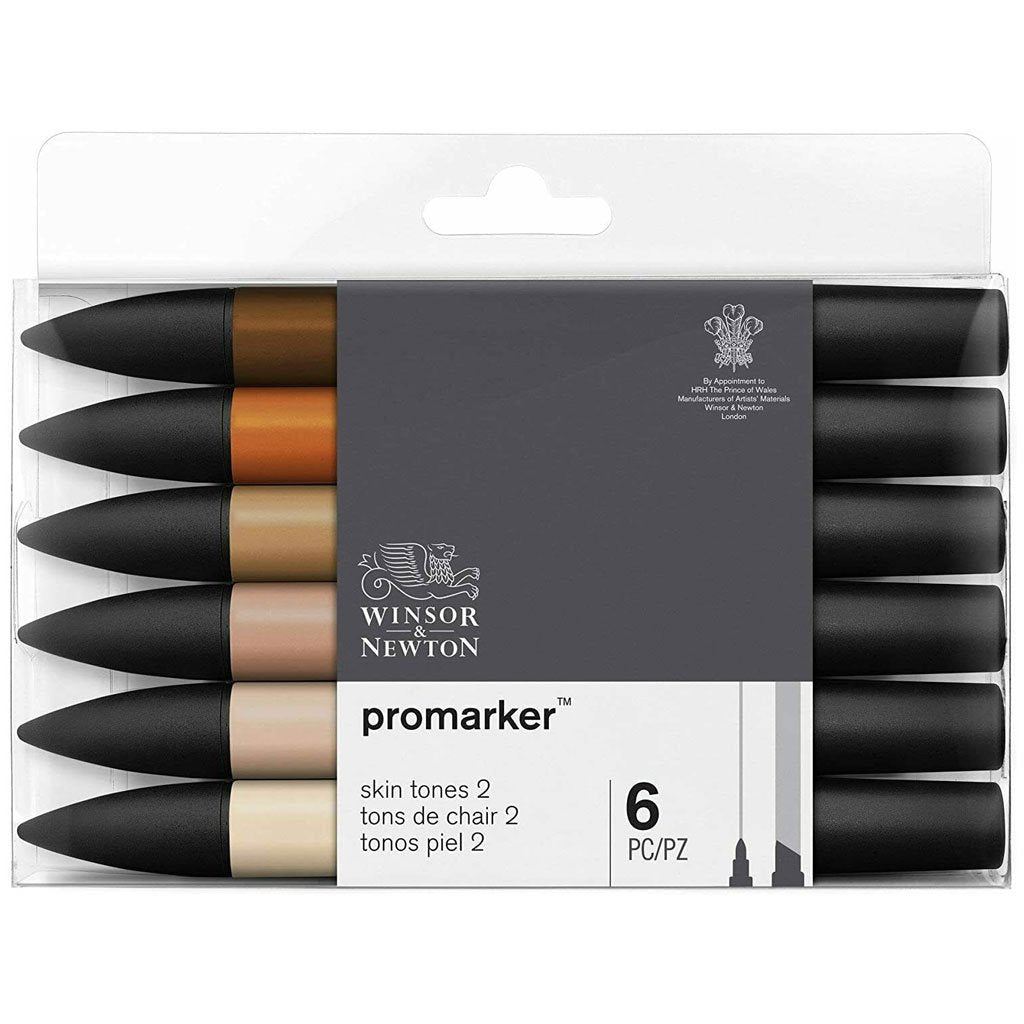 Promarker Dual Tips 6pc Skin Tones Set 2