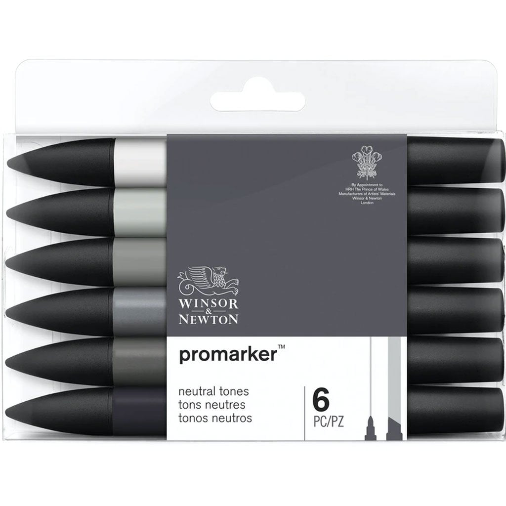 Promarker Dual Tips 6pc Neutral Tones