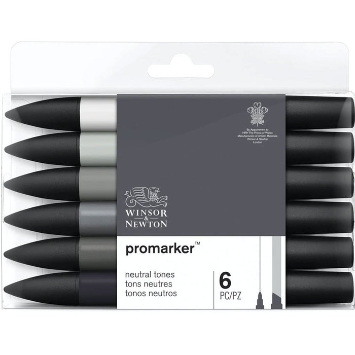 Promarker Dual Tips 6pc Neutral Tones