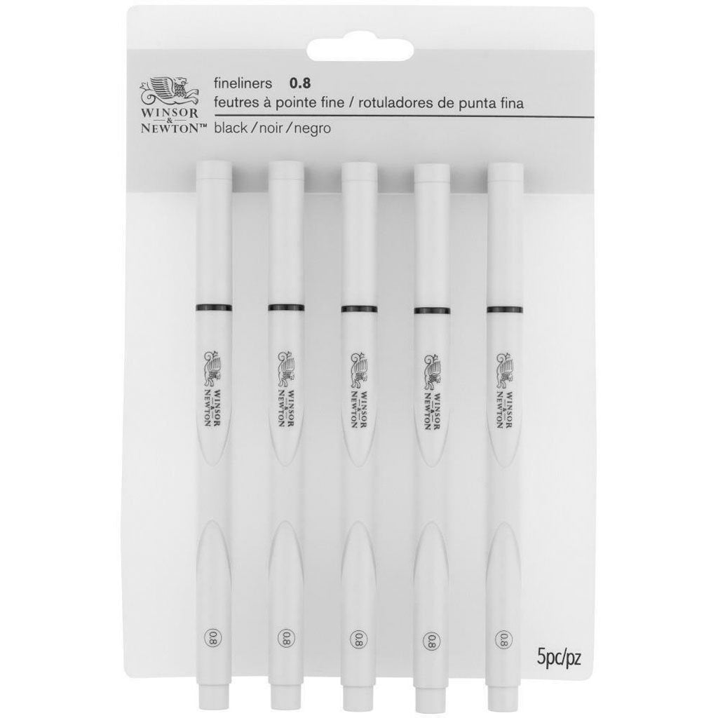 Fineliner Set 5/Pkg 0.8mm Black