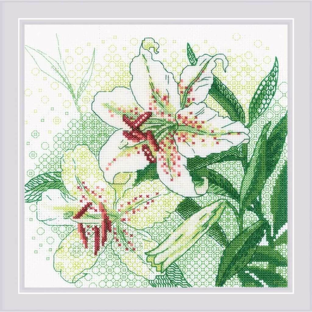 Counted Cross Stitch Kit 7.75in x 7.75in White Lily