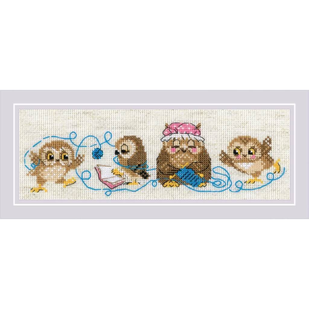 Counted Cross Stitch Kit 9.5in x 3.25in The Owl Family