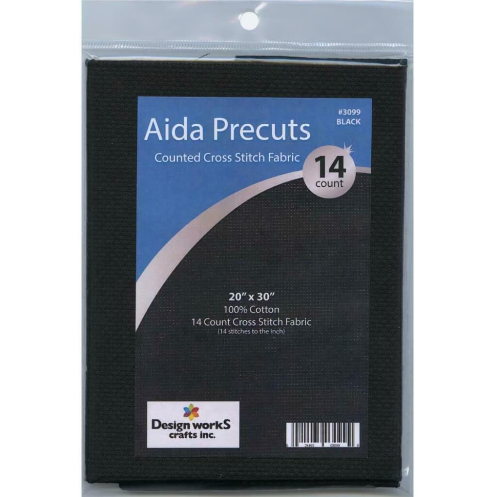 Design Works Gold Quality Aida 14 Count 20in x 30in Black