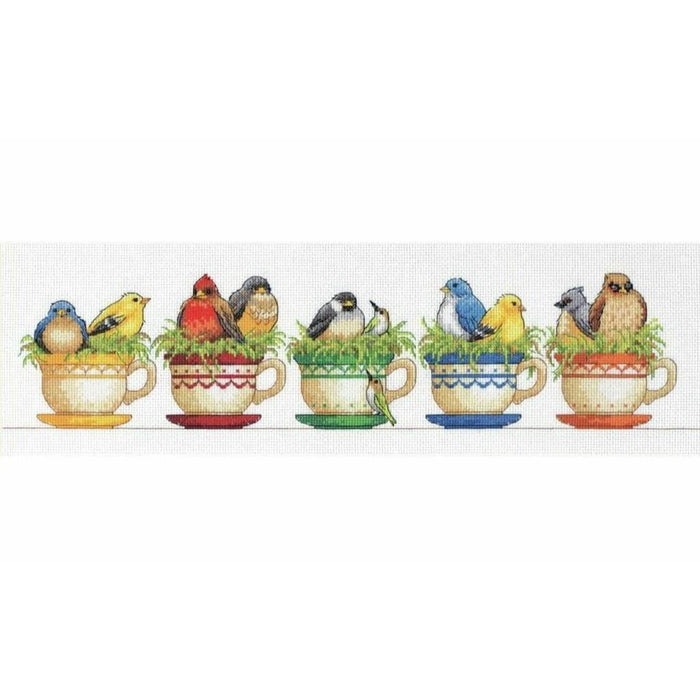Counted Cross Stitch Kit 19in x 6in Teacup Bird