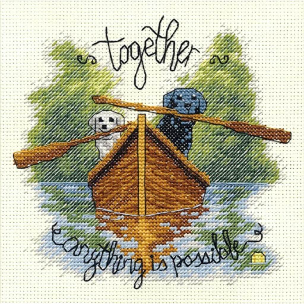 Counted Cross Stitch Kit 6in x 6in Together Dogs