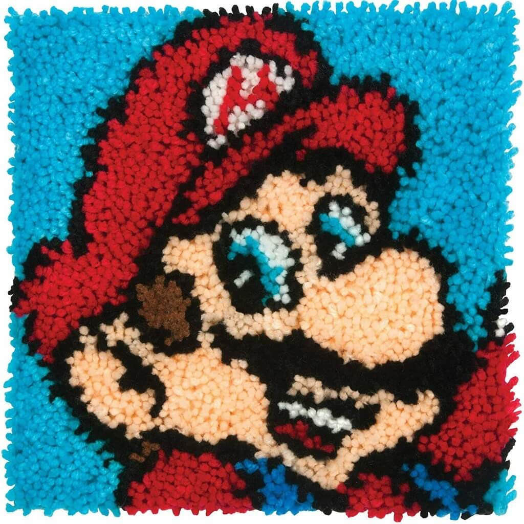 Latch Hook Kit 12in x 12in Super Mario Bros