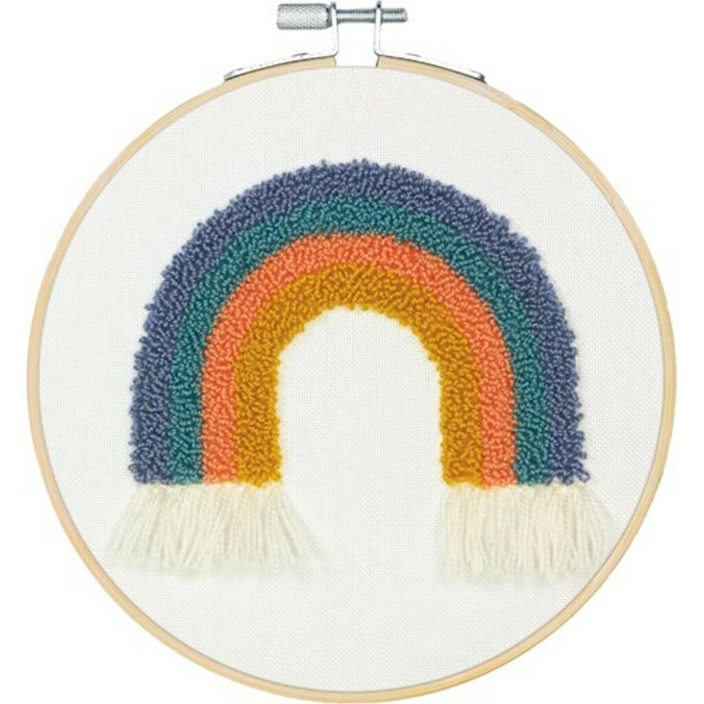 Punch Needle Kit 8in Round Rainbow