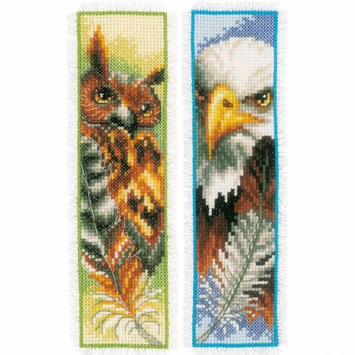 Counted Cross Stitch Kit 2.4in x 8in Eagle & Owl
