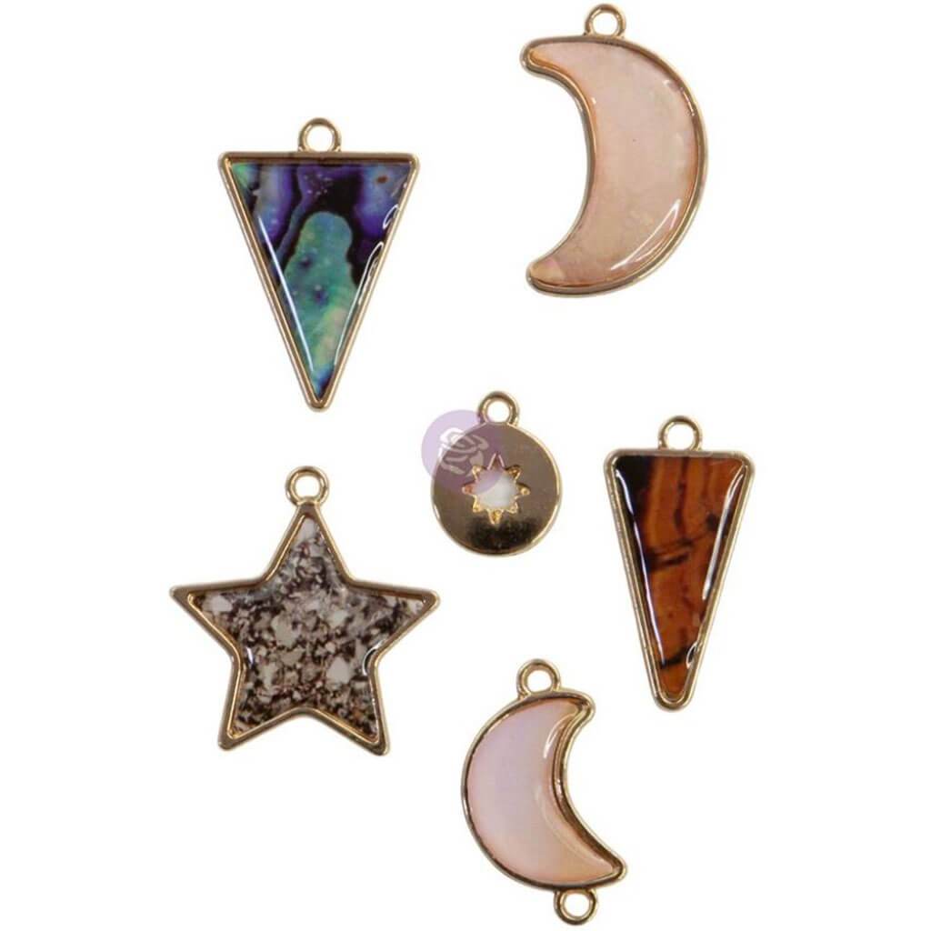 Golden Desert Metal Charms Set of 6