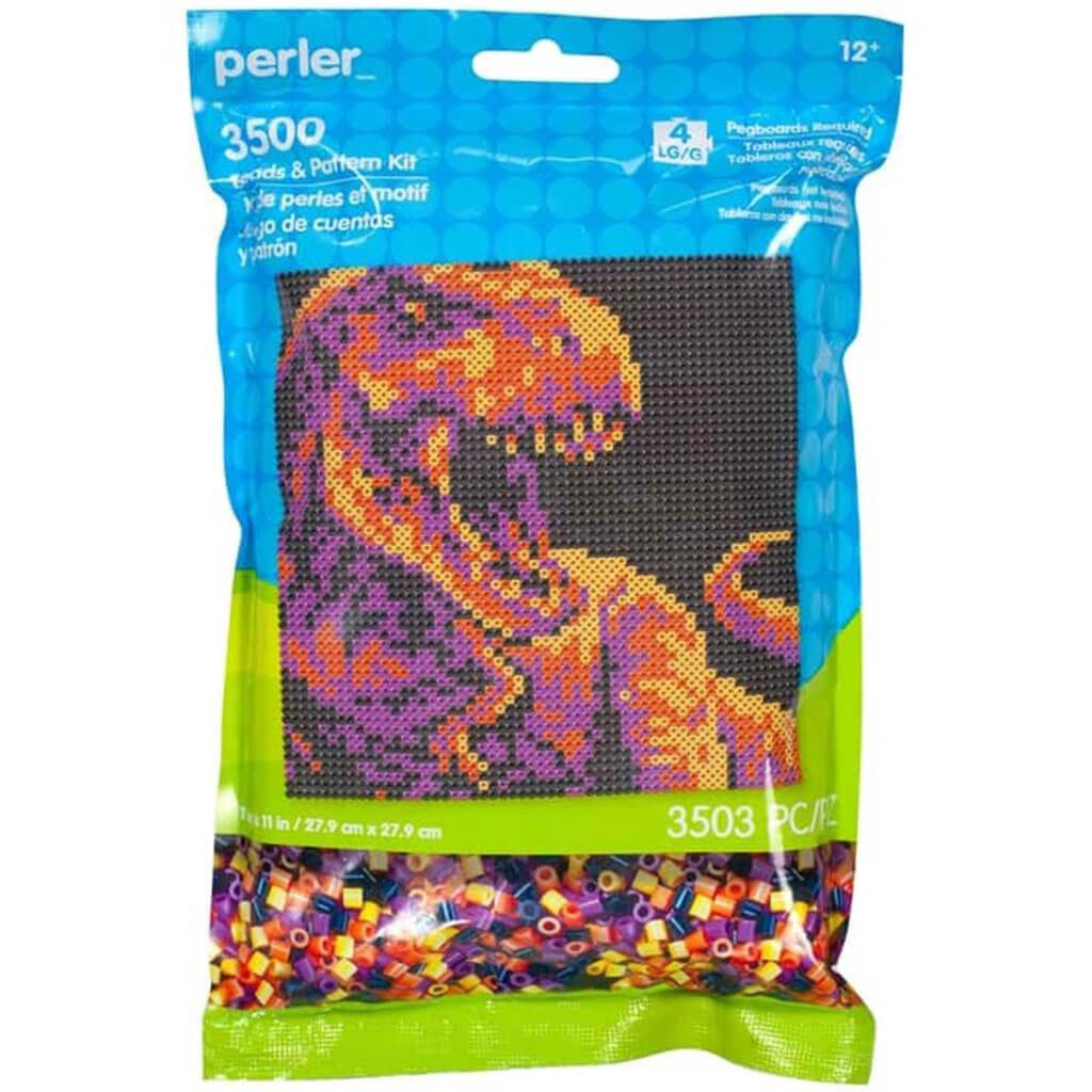 Perler Fused Bead &amp; Pattern Kit Dinosaur