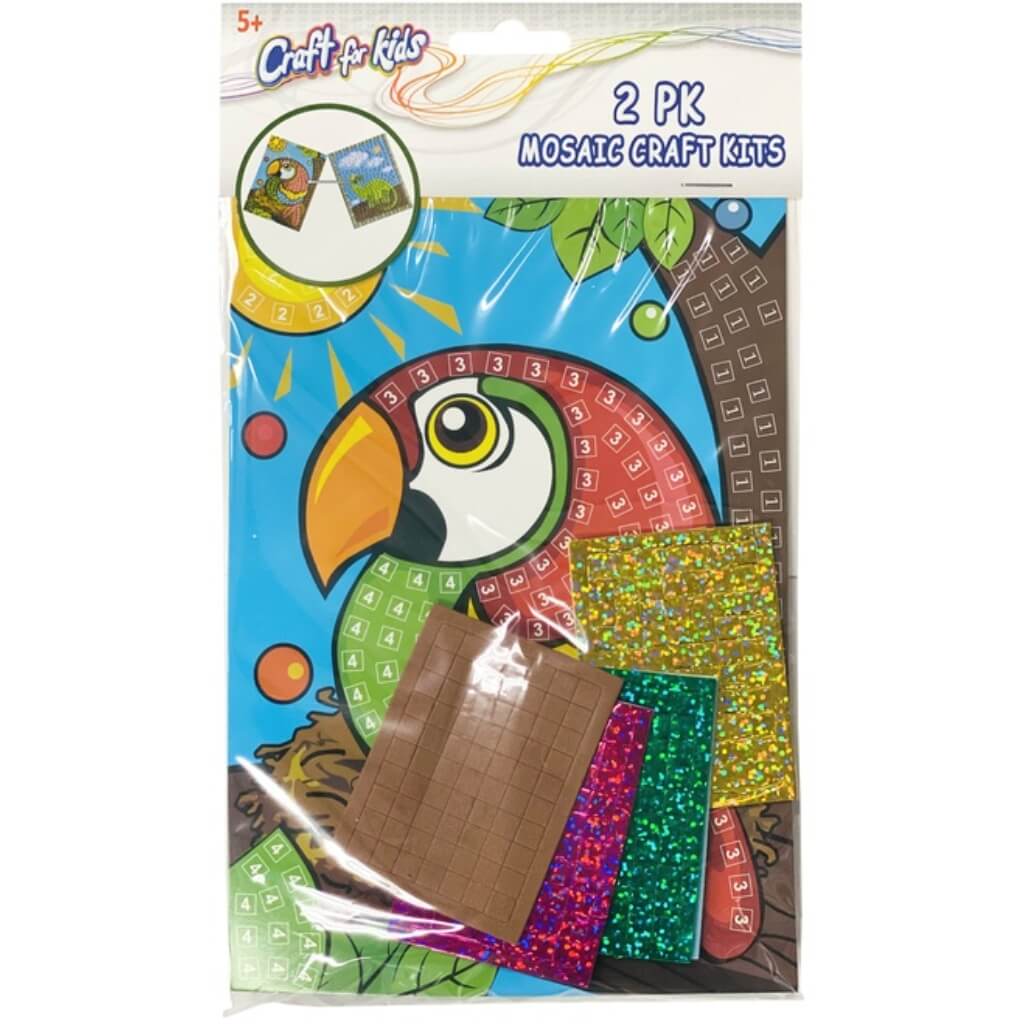 Mosaic Craft Kit Set of 2 Bird/Dino