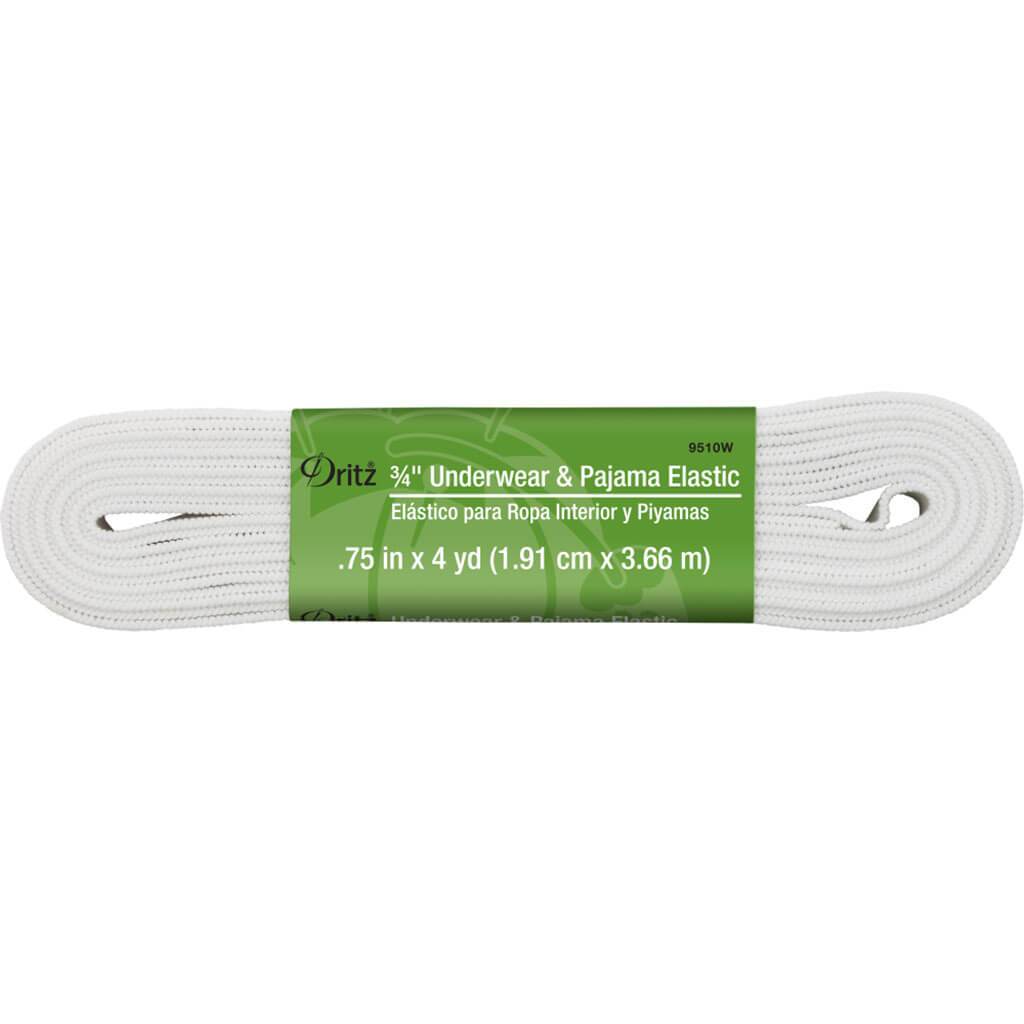 Dritz Underwear &amp; Pajama Elastic 3/4in x 4yd White